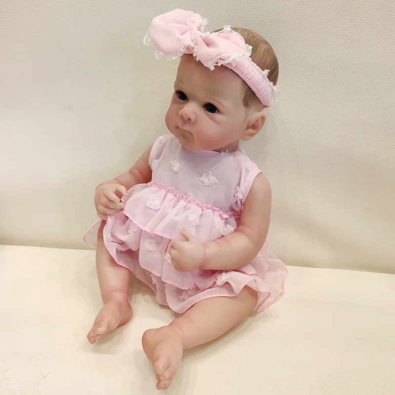 45CM Full Body Silicone Bebe Reborn Doll Bettie Newborn Baby Size Sweet Baby 3D Painted Skin with Visible Veins Reborn Dolls Toy