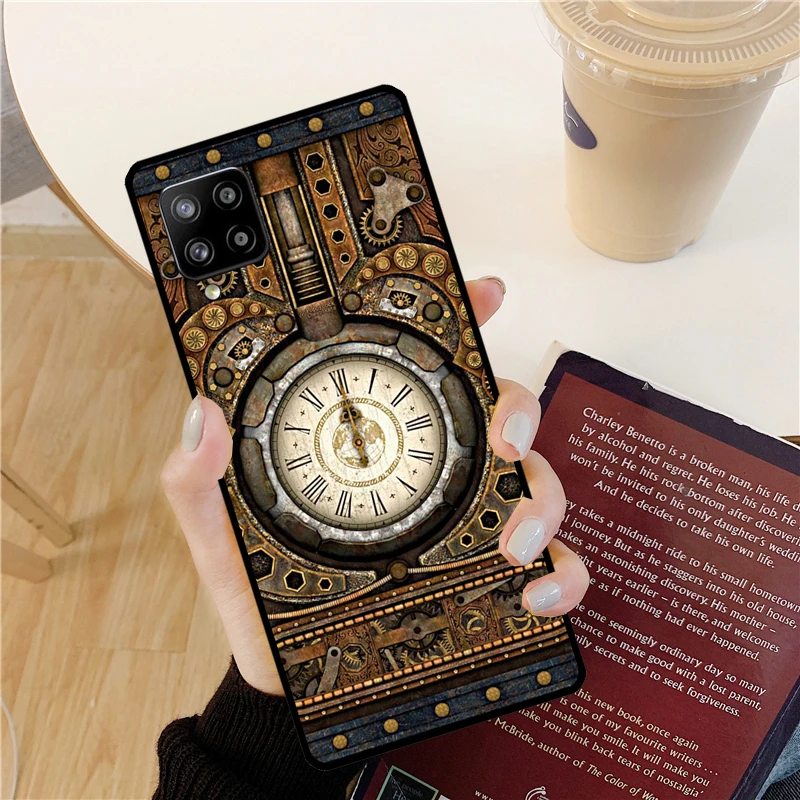 Steampunk Gears Vintage Time Machine Case For Samsung Galaxy A52 A32 A22 A12 A13 A23 A33 A53 A73 A51 A71 A14 A24 A34 A54 Coque