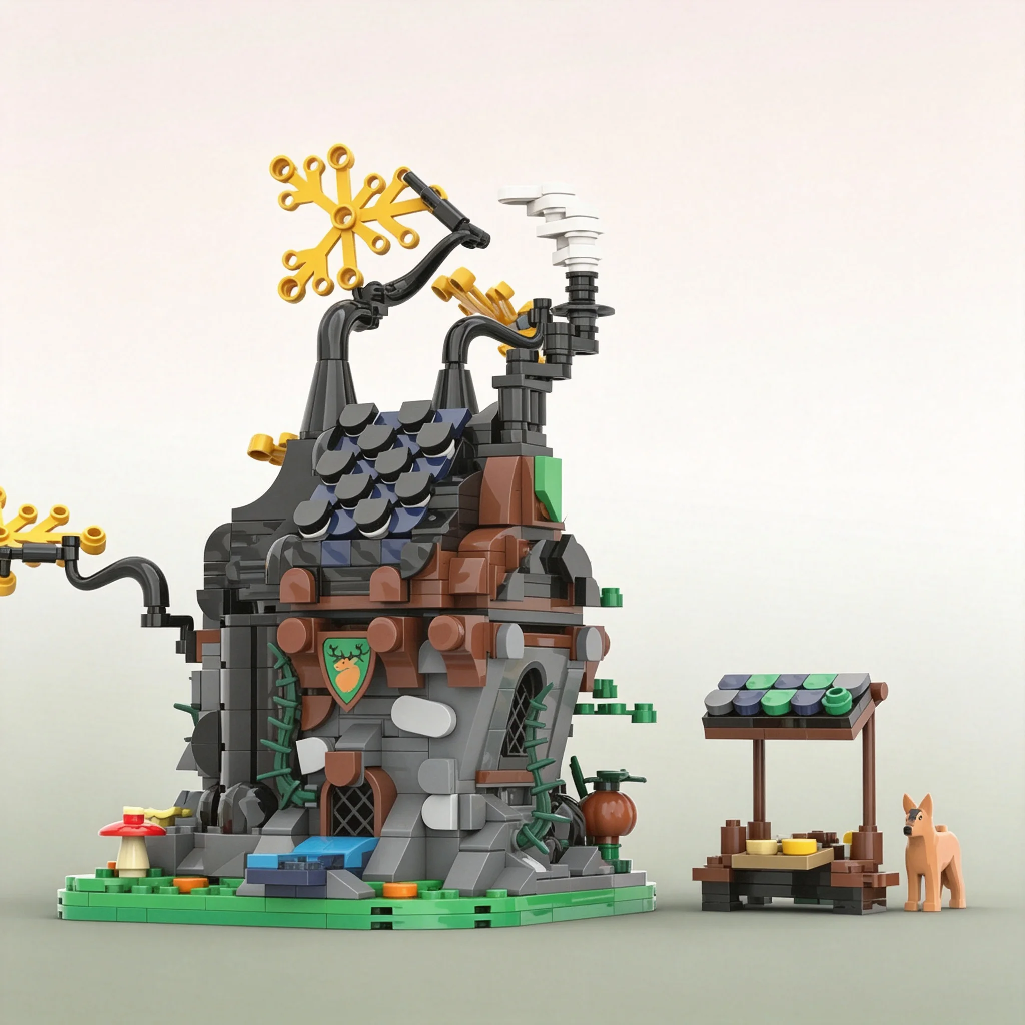 780pcs MOC The Tiny Workshop The Forest Apothicary Castle Forestmen Model Building Blocks Christmas Gift Idea Craft Creative 3D
