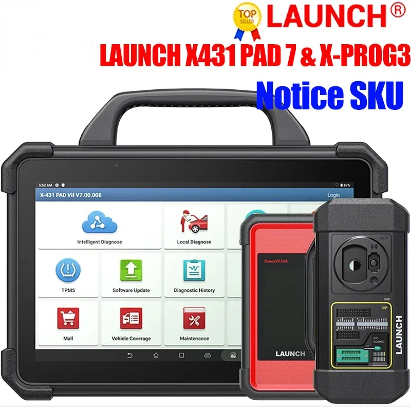 

LAUNCH X431 PAD 7 & X-PROG3 Set Automotive Diagnostic Programming Tool All Key Lost Key Programmer Immobilizer PADVII PAD7