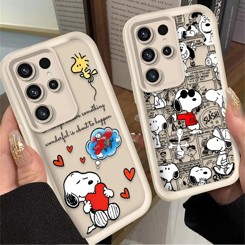 Snoopy Vintage Comic Style Soft Phone Case For Samsung Galaxy S26 S25 Edge S24 S23 Ultra S22 Plus S21 FE A07 A17 4G A37 A57 5G