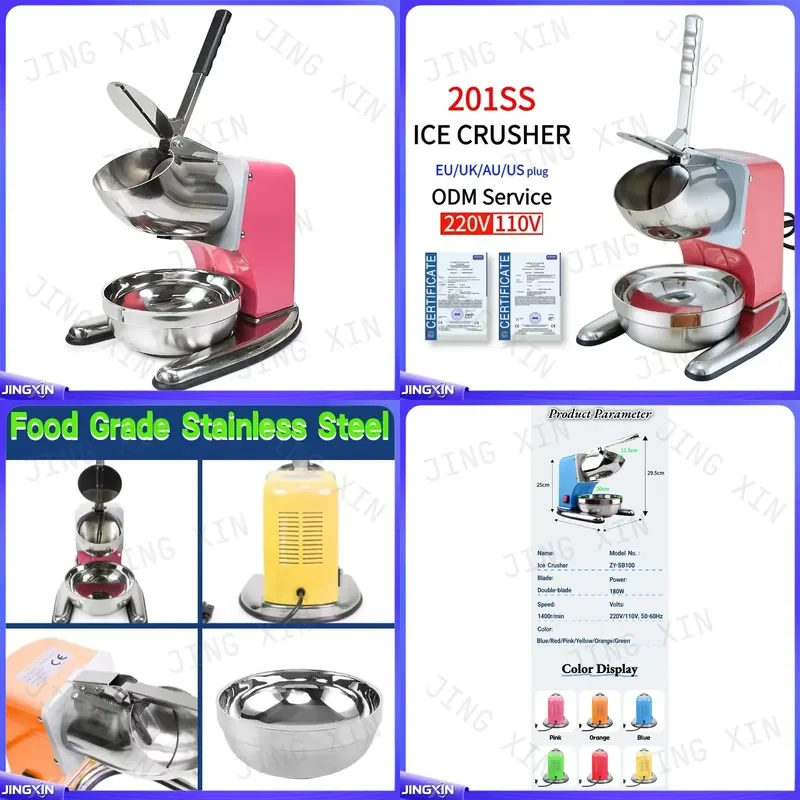 custom for Commercial Snow Ice Machine 2kg Min Slush Bingsu Maker Snowcone High Efficiency Shaved Ice Maker