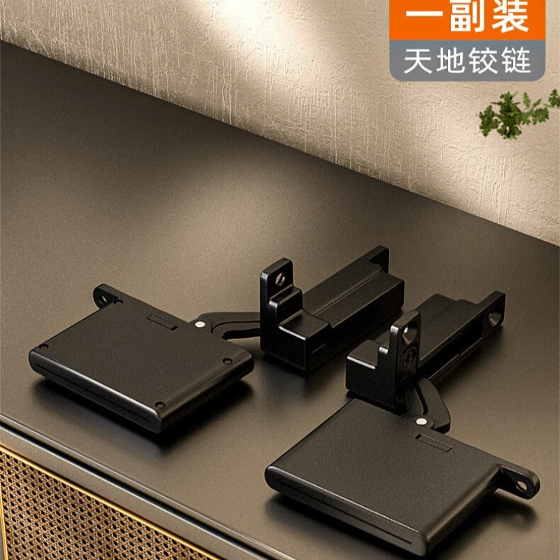 Heavy Duty Concealed Invisible Top Bottom Hinge Silent Dampening Hinge For Aluminum Frame Cabinet Door