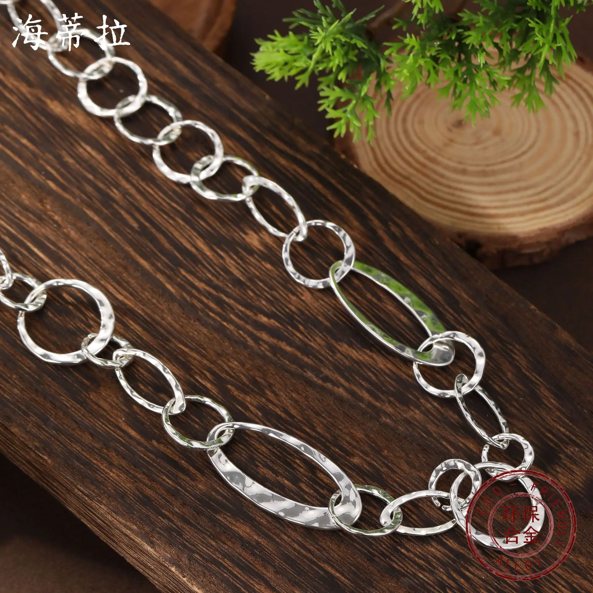Jewelry DIY accessories new glossy hollow ring long necklace women's exaggerated high-end bohemian geometric ring necklace
