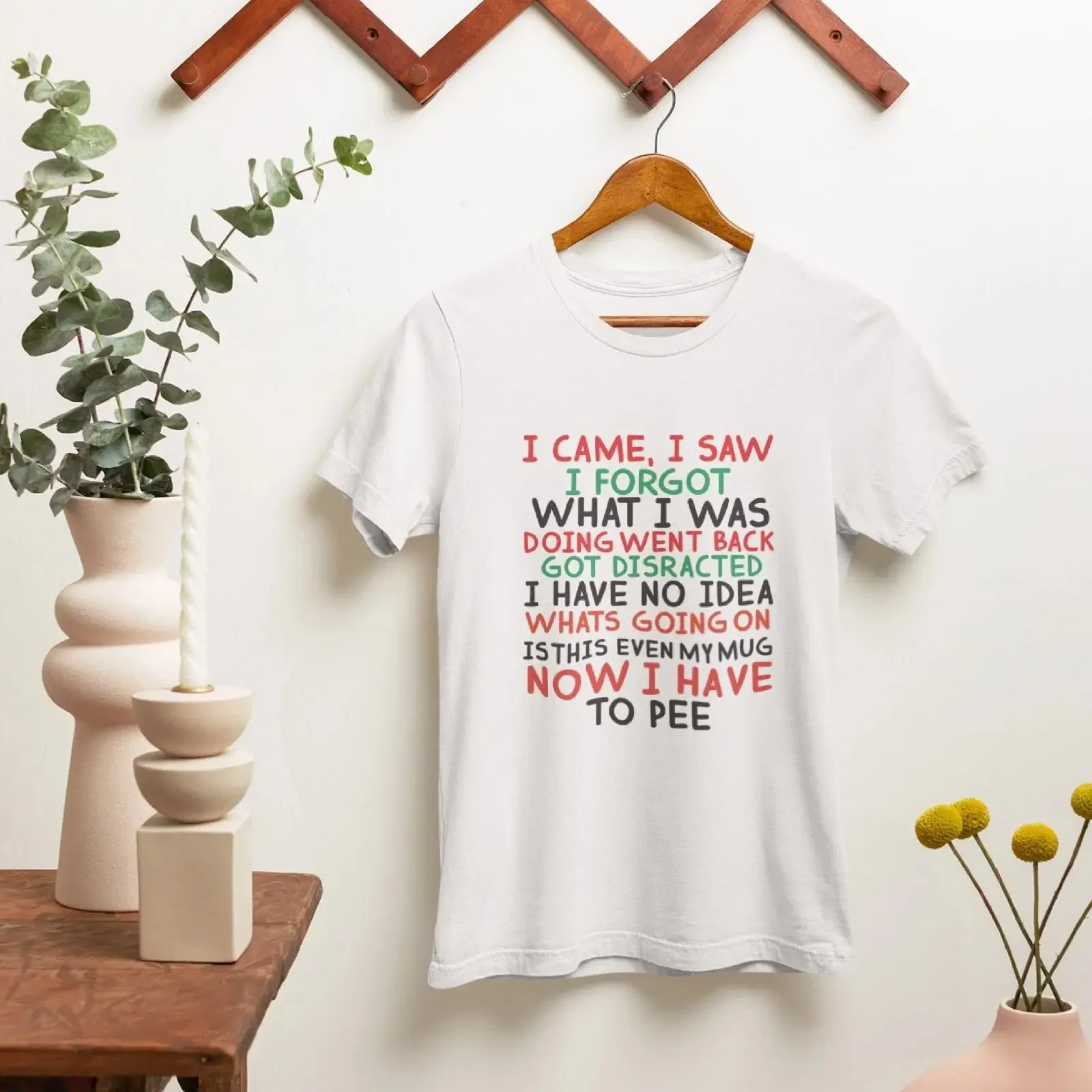 T Shirt I Came Saw Forgot What Was Doing lustiger Witz Neuheit Geburtstagsgeschenke vintage Washed Stylish homme