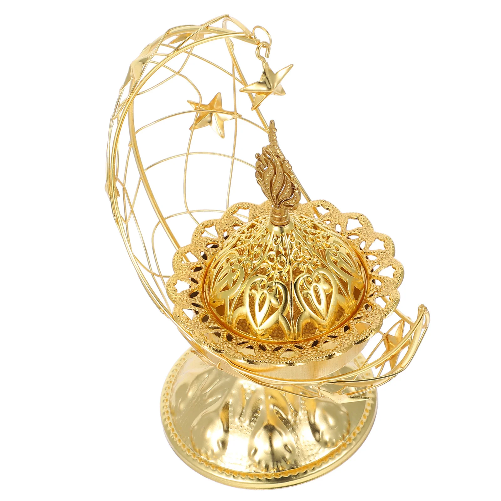 

Middle Eastern Moon Incense Burner Metal Censer Decorative Aromatherapy Incense Holder Ramadan Eid Mubarak Tabletop