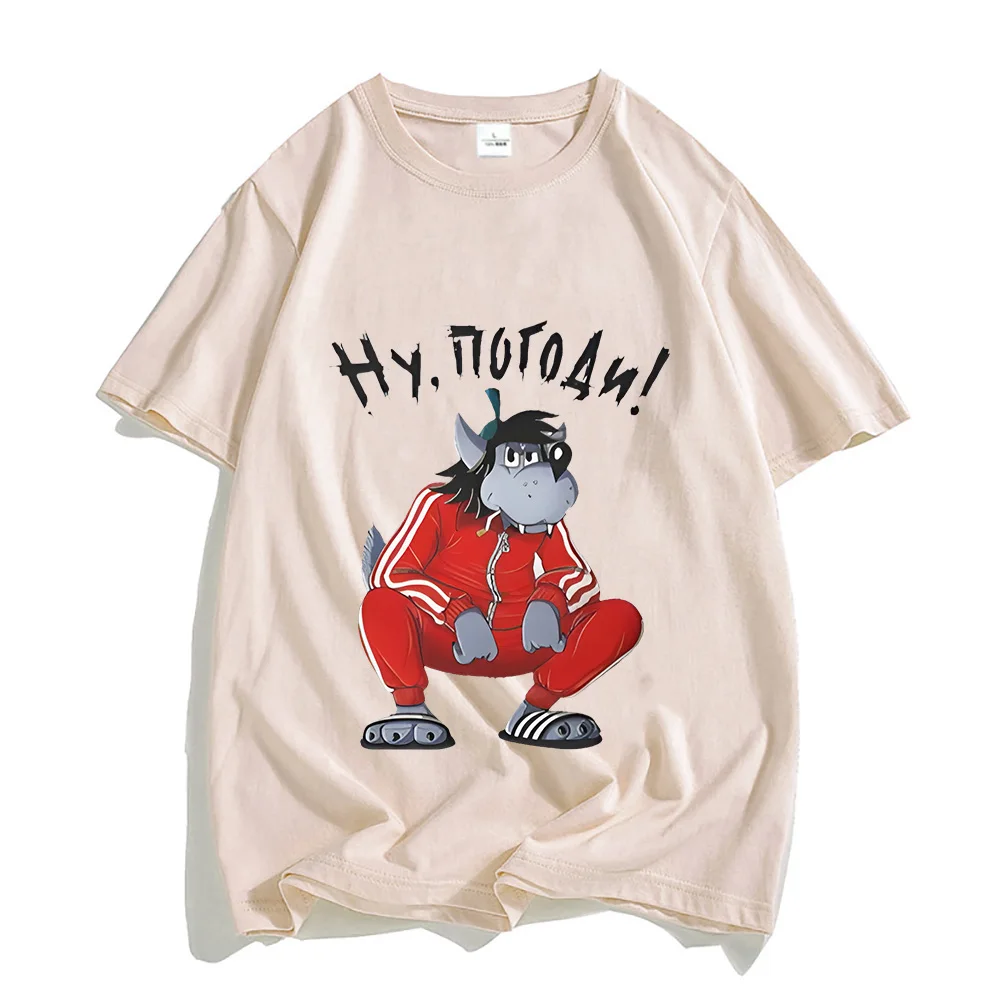 Nu Pogodi Well Just You Wait Wolf Hare T-shirt Cartoon Print Harajuku Kawaii Tshirt Unisex Cute Tee-shirt Sudaderas O-neck Tops