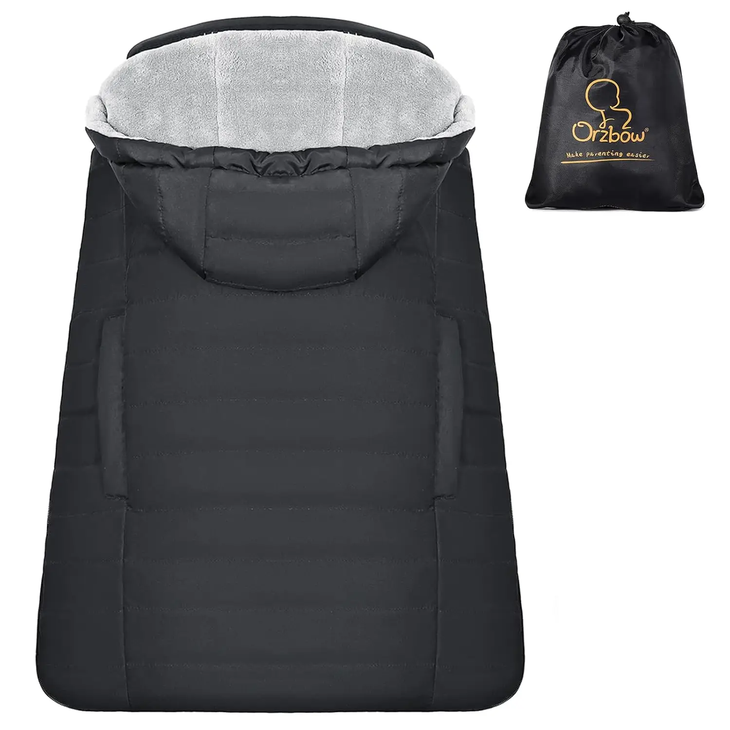 

Winter Baby Carrier Cover with Removable Hood, Waterproof Windproof Universal for Carriers Strollers Car Seats, Black
