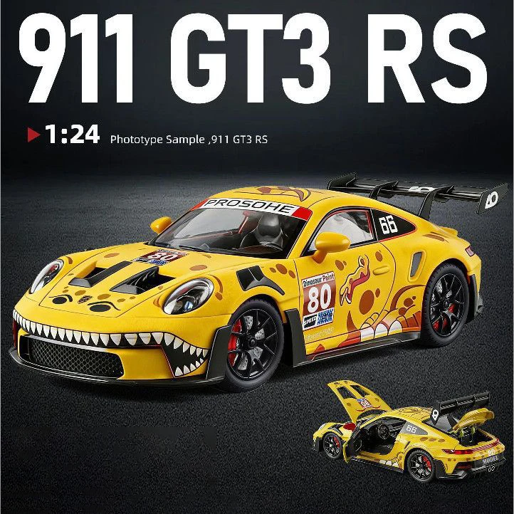 NEU 1:24 911 GT3 RS Supersportwagen Modellauto aus Legierung mit Sound und Licht, Rückzieh-Automodell, Sammlerstück, Geburtstagsgeschenk