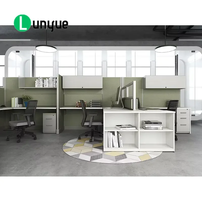 Modern Ergonomic L Shaped Computer Desk Wooden Office Workstation for Collaborative Work Easy to Assemble