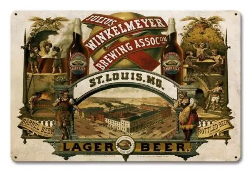 1pcs Brewing Assoc.  St louis Tin Sign 8 x 12 ALL METAL Vintage Retro Sitgn Art