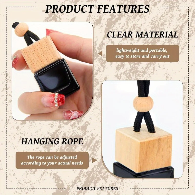 20 pièces 8ML désodorisant de voiture suspendu diffuseur de voiture bouteilles d'huile essentielle bouteilles de parfum en verre vides pour accessoires d'intérieur de voiture