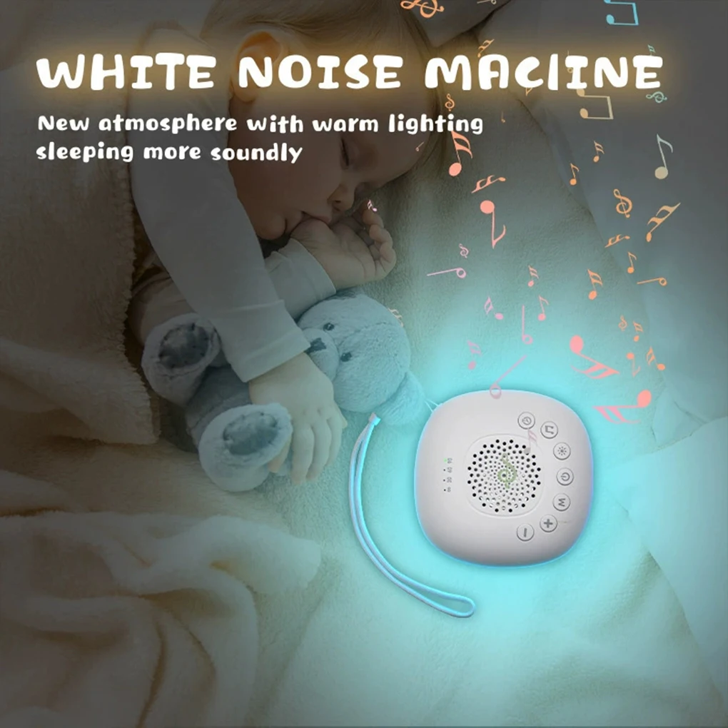 Portable White Noise Machine Baby Sleep Machine Soothing Sounds Sleep Therapy Sound Monitor Generator for Babies Adult Relax