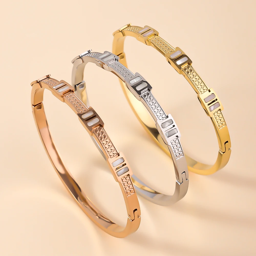 

ZHIRUI High-quality Stainless Steel Punk Bracelet, Waterproof And RustProof Bangle, Women's Classic Party Wrist Jewelry Gift