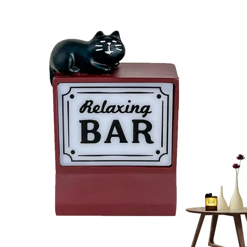 

Atmosphere Light For Desktop Resin Ambient Light For Room Decorated With Cat Figurine Bedroom Desk Ornament Lamp For Living Room