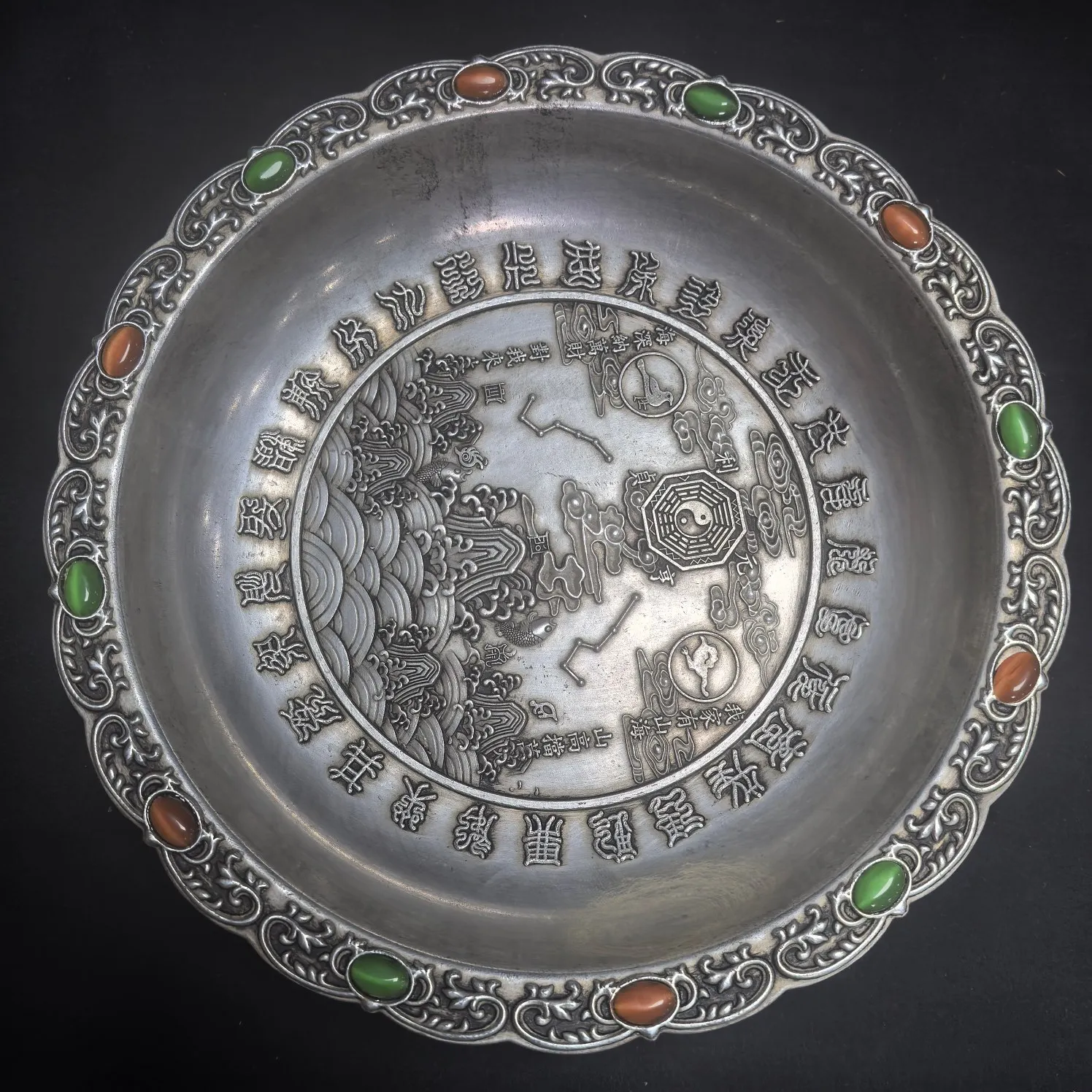 Chinese fine Kowloon silver plate home tabletop decoration living room body decoration