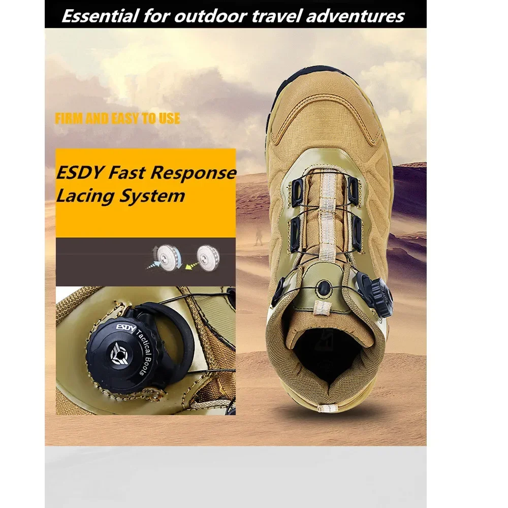 New Outdoor Lightweight Quick Response Boots Hiking Shoes Automatic Buckle Tactical Shoes Combat Boots Outdoors Boots