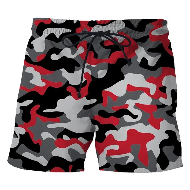 Pantalones cortos con estampado 3D de camuflaje para hombre, Shorts de tablero para deportes al aire libre, informales, a la moda, bañadores de playa