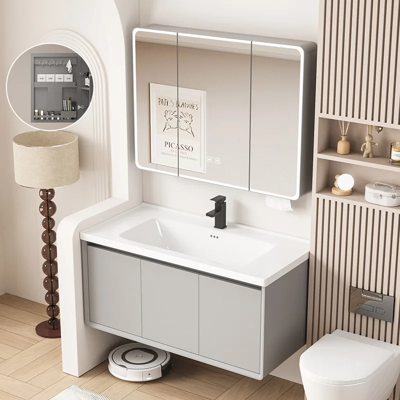Gabinetes De baño modernos De nuevo estilo, gabinetes De baño creativos para almacenamiento en casa, muebles De lujo para el hogar, Gabinete De Baño Lsysg