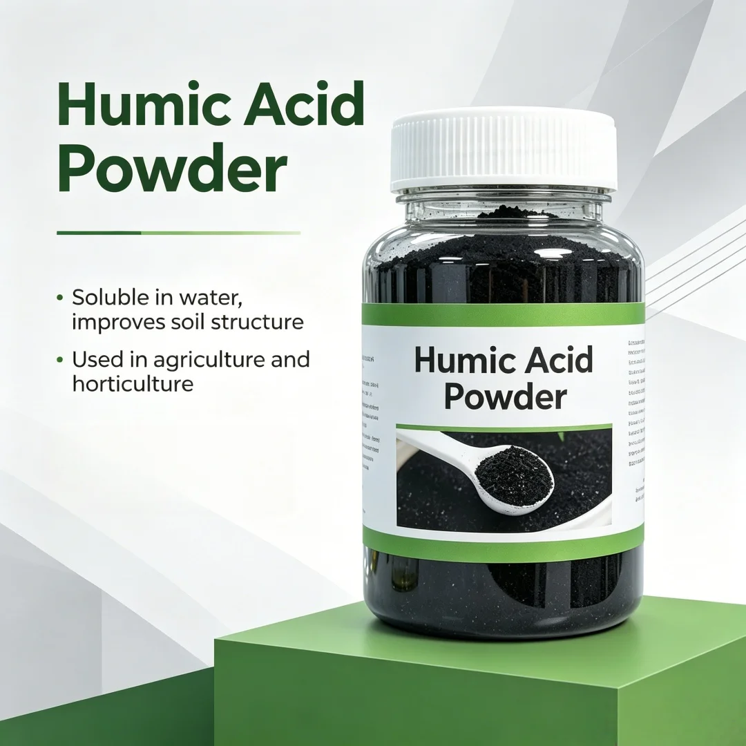 Organic Sodium Humate Humic Acid Powder Trace Elements Fertilizer for Plants, Potted & Hydroponic