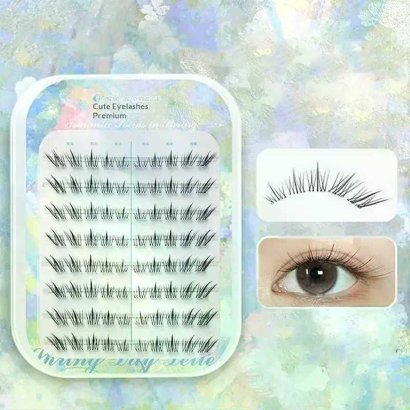 Zero-touch False Eyelashes Natural Fluffy No-glue Lash Clusters Soft Reusable Fake Lashes for Daily Makeup