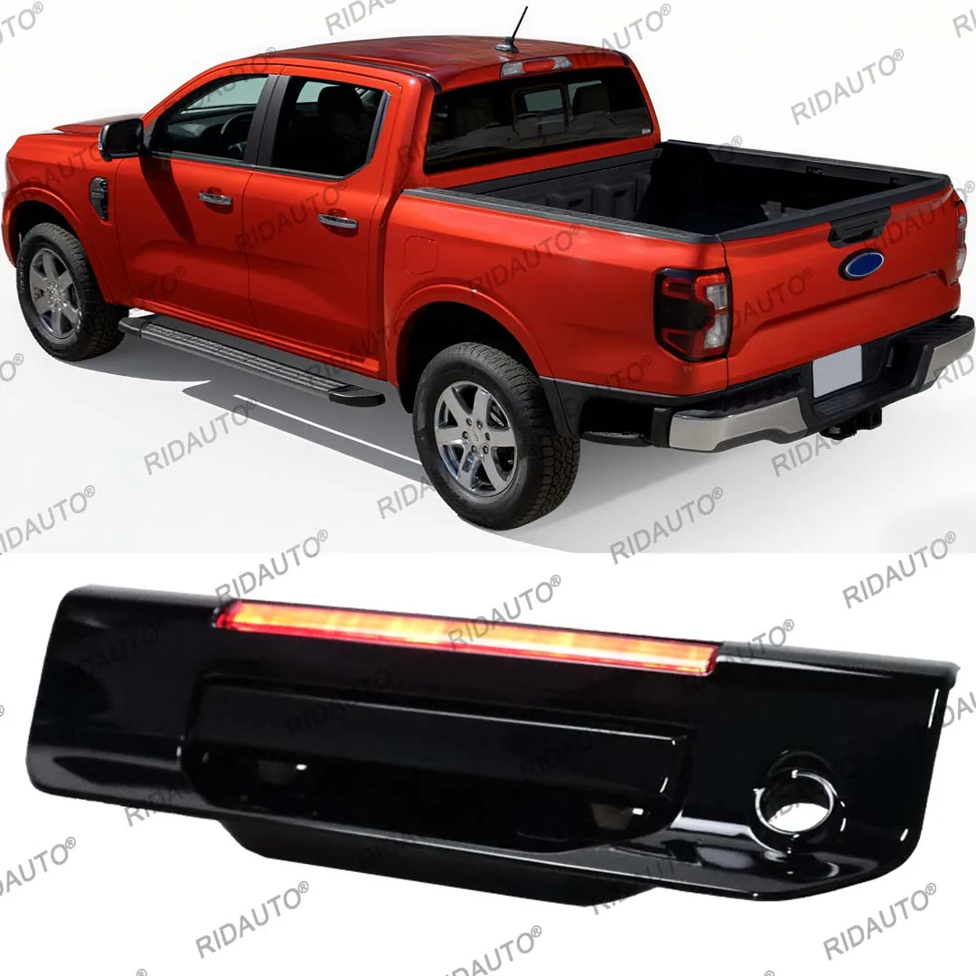 

For Ford Ranger T9 2023-2025+ Rear Door Handle Pusher Cover Tailgate Cover Rear With 3rd Third Tail Brake Lights LED Accessories