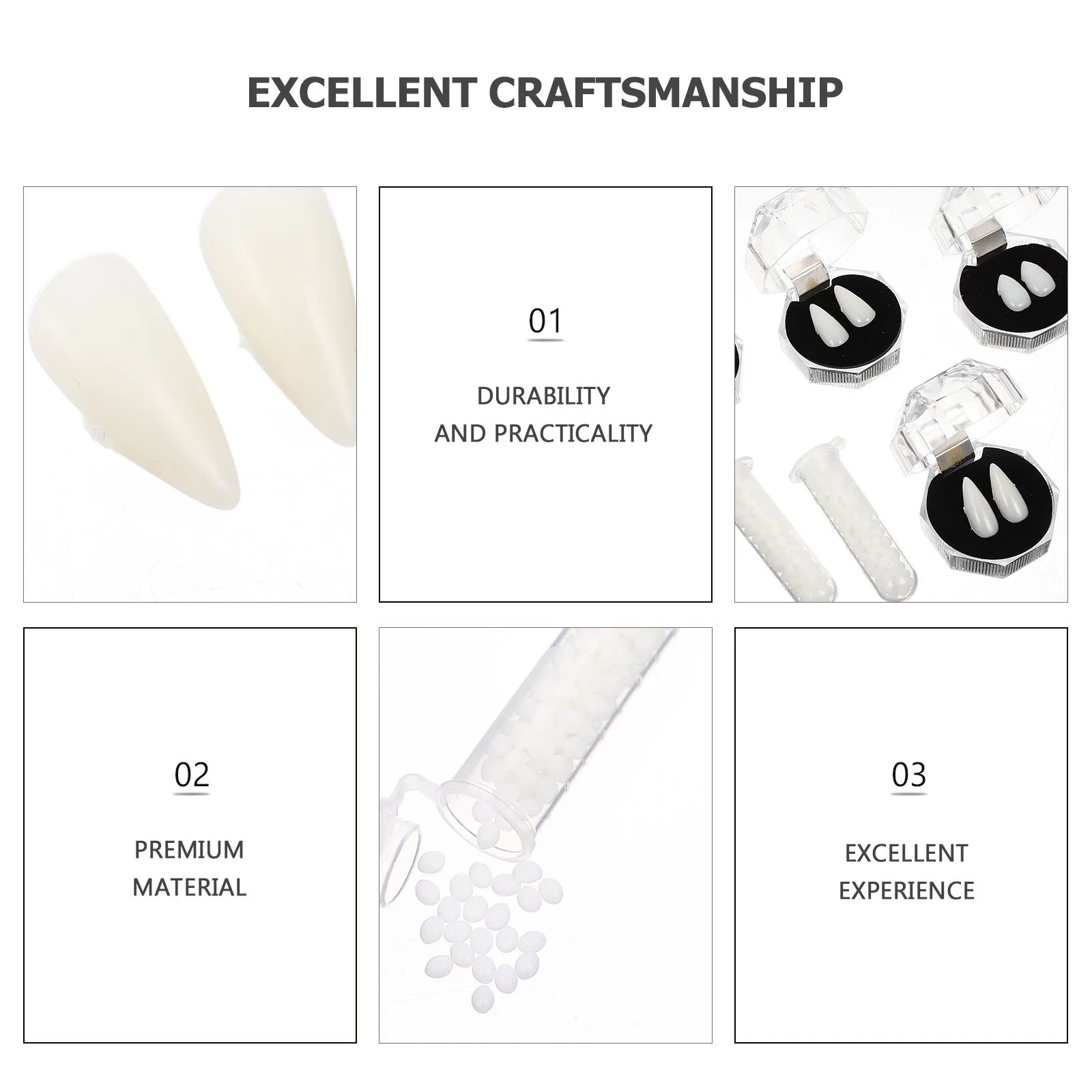 

Set Halloween Costume Accessories for Women Fake Teeth Pretend Couples Vampire Abs Fangs Groups Long Time Use