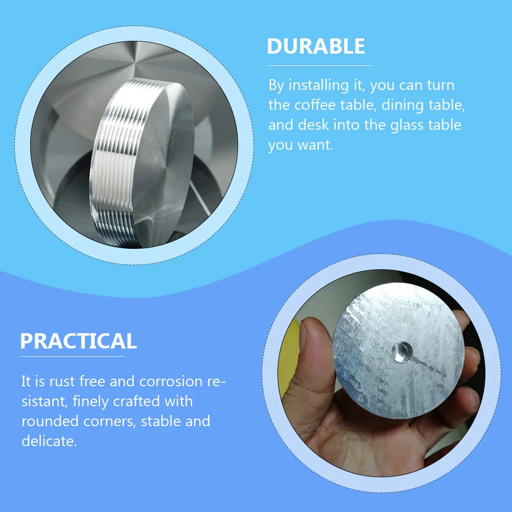 

6 Pcs Aluminum Cake Hardware Table Thick Discs Glass Tops Alloy Protector