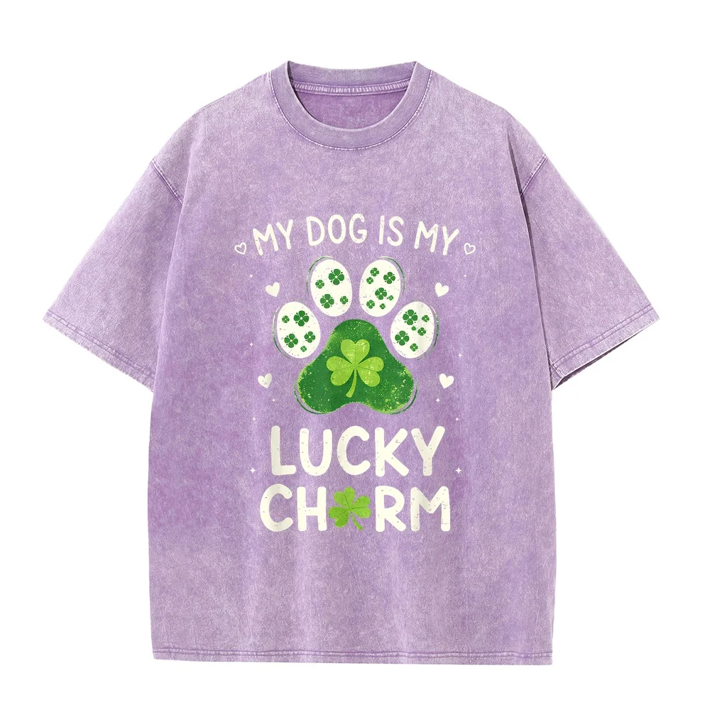 Dog Paw St Patricks Day Pet Irish Lover Men Man's Kids T-Shirt ملابس Camiseta Masculina Big Size Cotton Top Puppy Fan Owner