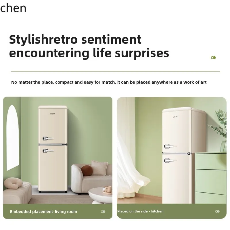 HTT Oaks frigorifero retrò piccolo soggiorno ufficio stile crema francese alto valore Internet celebrità silenzioso risparmio energetico