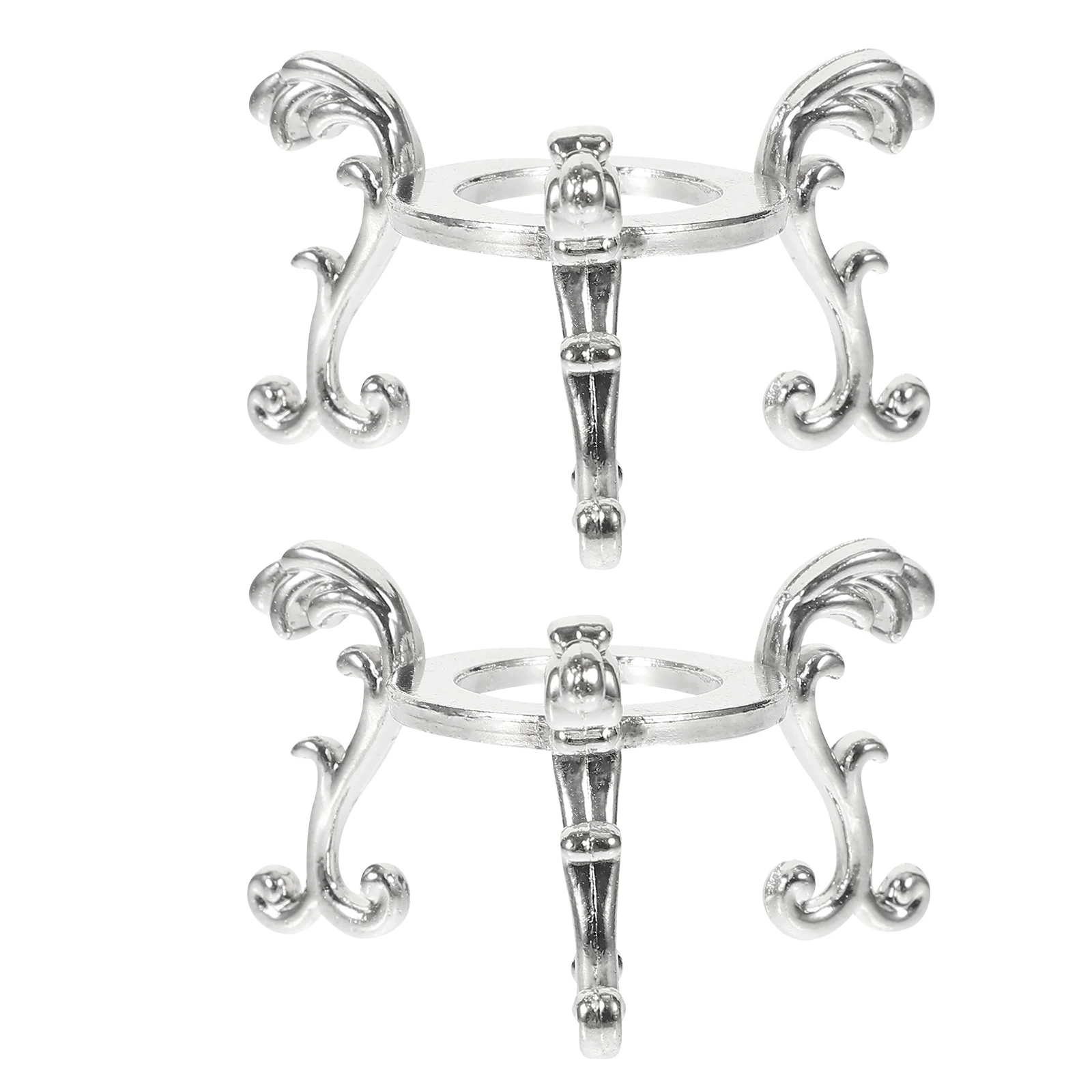 

2pcs Silver Small Crystal Ball Stand Alloy Bracket Display Base for Home Decor Durability Practical Use Artistic Craft