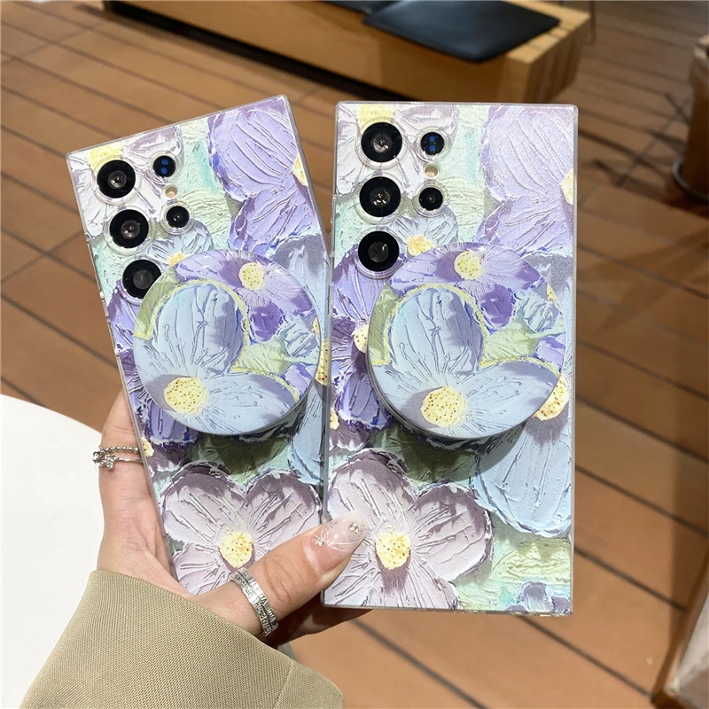 Anime Blue Flowers One Piece Case for Samsung Galaxy S21 S22 S23 S24 S25 Plus Ultra Note20Ultra Phone Cover Back Shell Gift