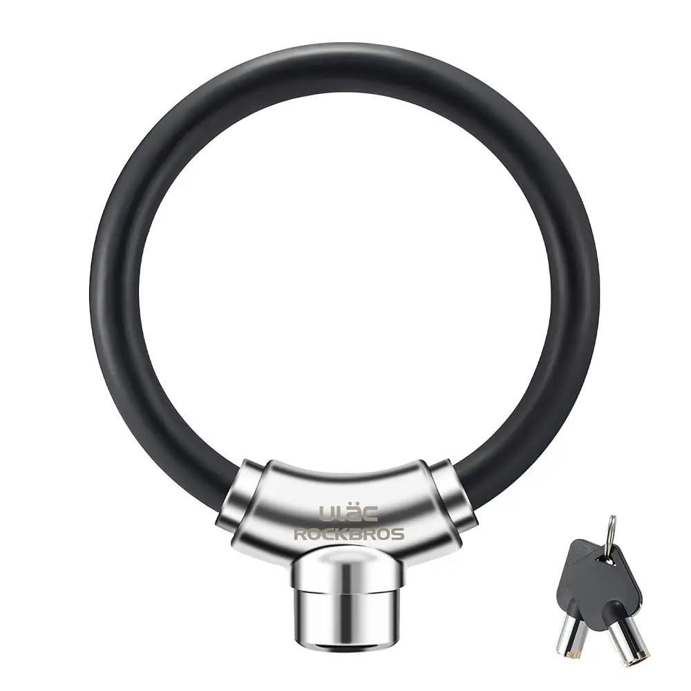 

Бесплатная доставка: Противоугонный тросовый замок для велосипеда, черный, портативный, с ключом, нержавеющий