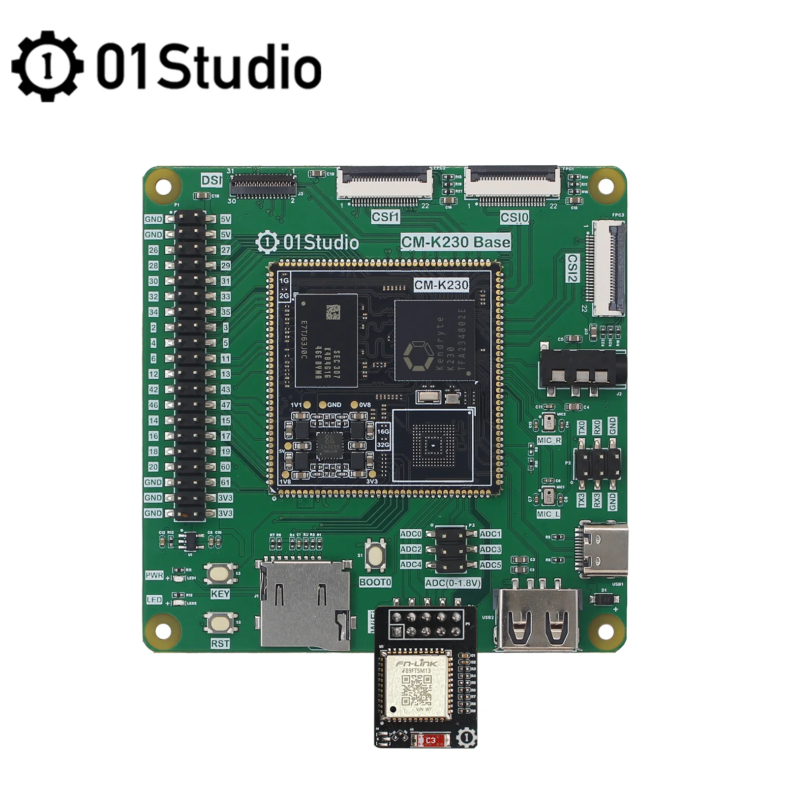 01Studio CM-K230 WiFi Module, CanMV K210 AI Development Board Accessories, SDIO CM-K230 Dedicated