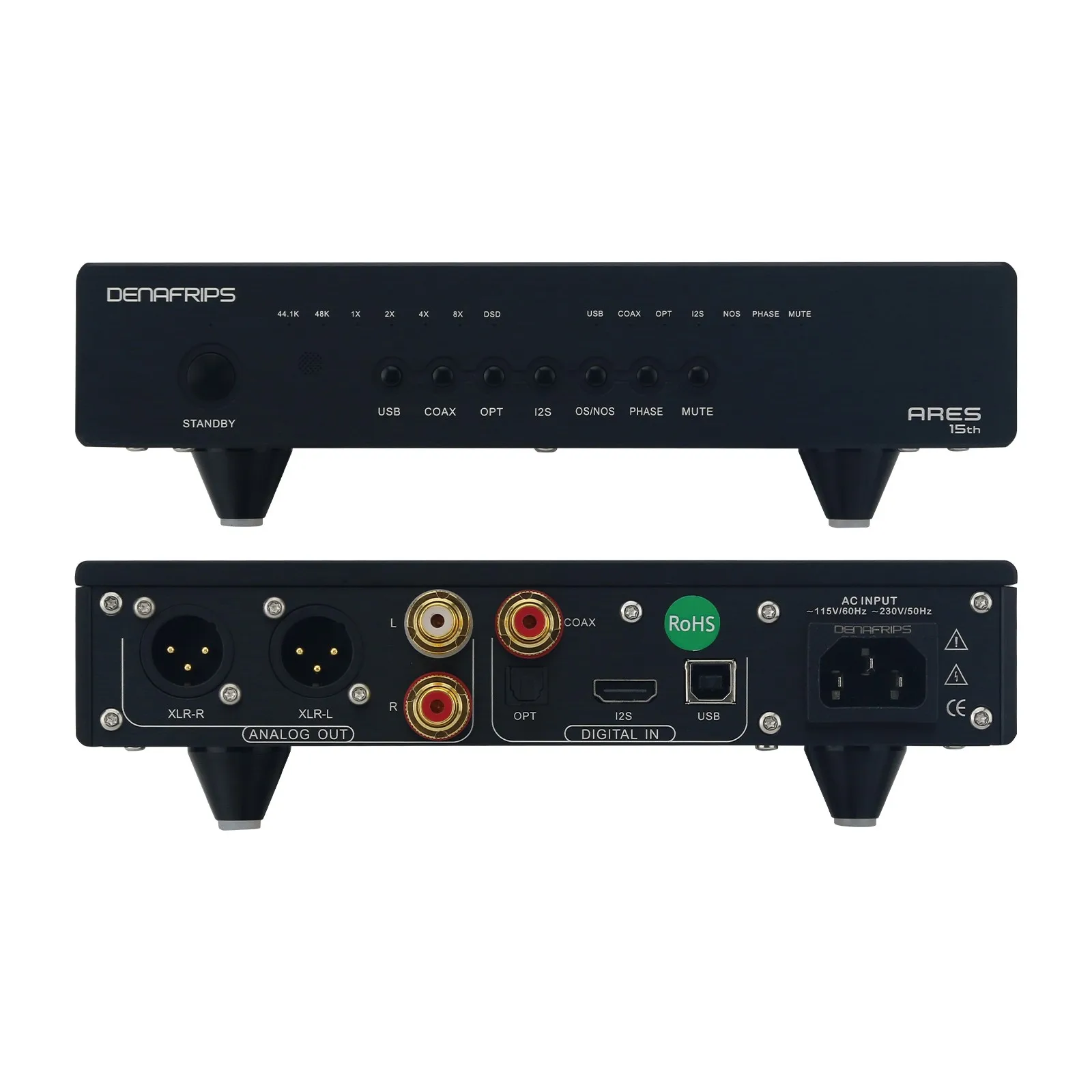 DENAFRIPS ARES15th Decodificador de audio digital DAC 80VAx2 HiFi R2R Compatible con decodificación PCM de hasta 1536 kHz