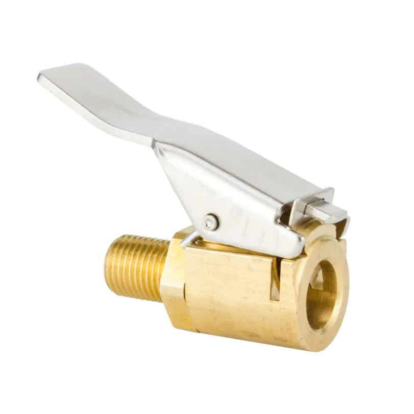 Portable Inflatable Pump for Car Tire Air Chuck Inflator Pump Valve Connector Clip-on Adapter Car Brass 8mm Tyre Wheel Valve
