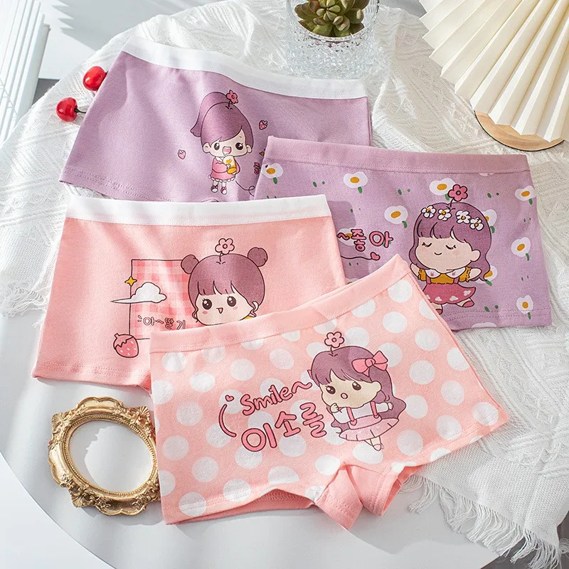 4 Stück weiche, antibakterielle Baumwoll-Slips für Kinder und Mädchen, Höschen mit Erdbeer-Print, atmungsaktive Unterwäsche für Kinder von 3–16 Jahren – Detail 18