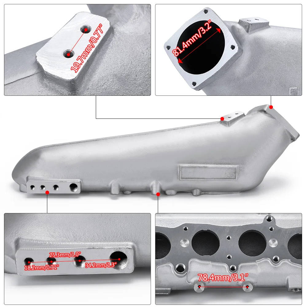 Ruxin High Quality New Brand Cast Aluminium Intake Manifold For 93-98 Supra 2JZGTE For Toyota 2JZ Intake Manifold