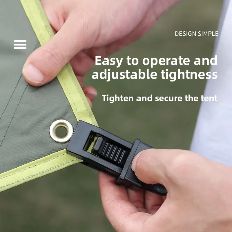 تم تجهيز الخيمة بمشبك ثابت بنقطة سحب، وخطاف مظلة للتخييم في الهواء الطلق، ومشبك خيمة كبير، وحزام مقاوم للرياح #2