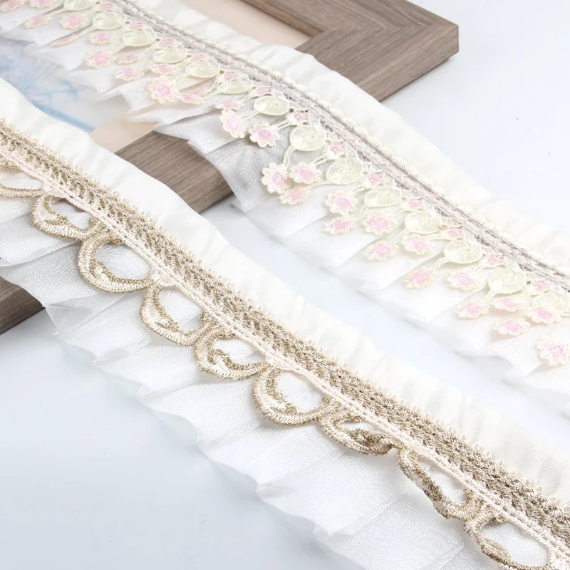 Curtain Accessories with Lace Edging White Ethnic Decorative Trim for Vehicle Sofa Cover and Curtain Fabric Edging