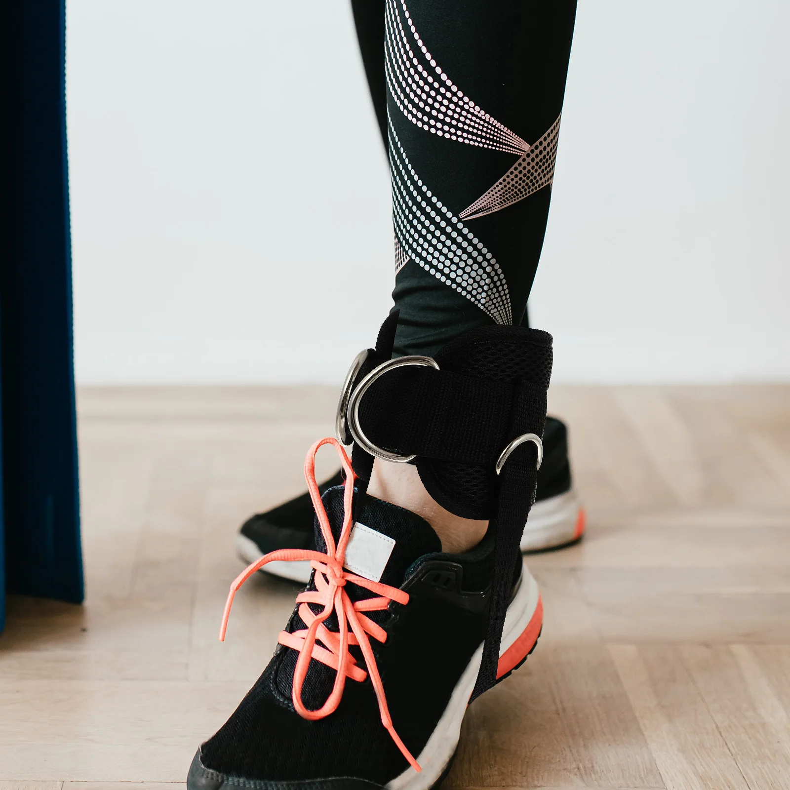 

D-Ring Ankle Cuff for Fitness Equipment Adjustable Ankle Strap Hip Leg Muscle Training Indoor Outdoor Workout Exercise Tool