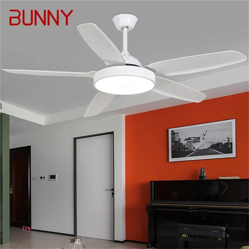 

BUNNY Modern Fan Light Luxury Living Room Restaurant Bedroom Study LED Ceiling Fan Light Remote Electric Fan Light