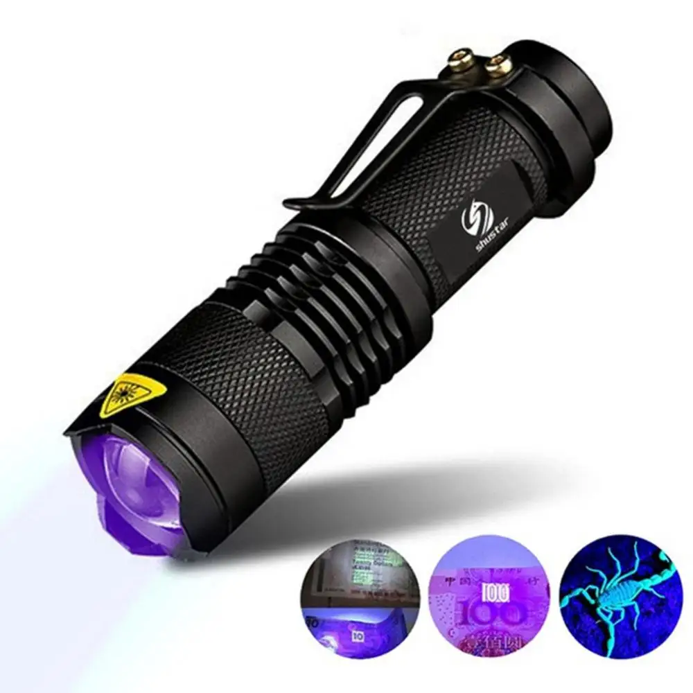 UV Flashlight Torch Light Blacklight Lamp AA Battery Powered for Marker Checker