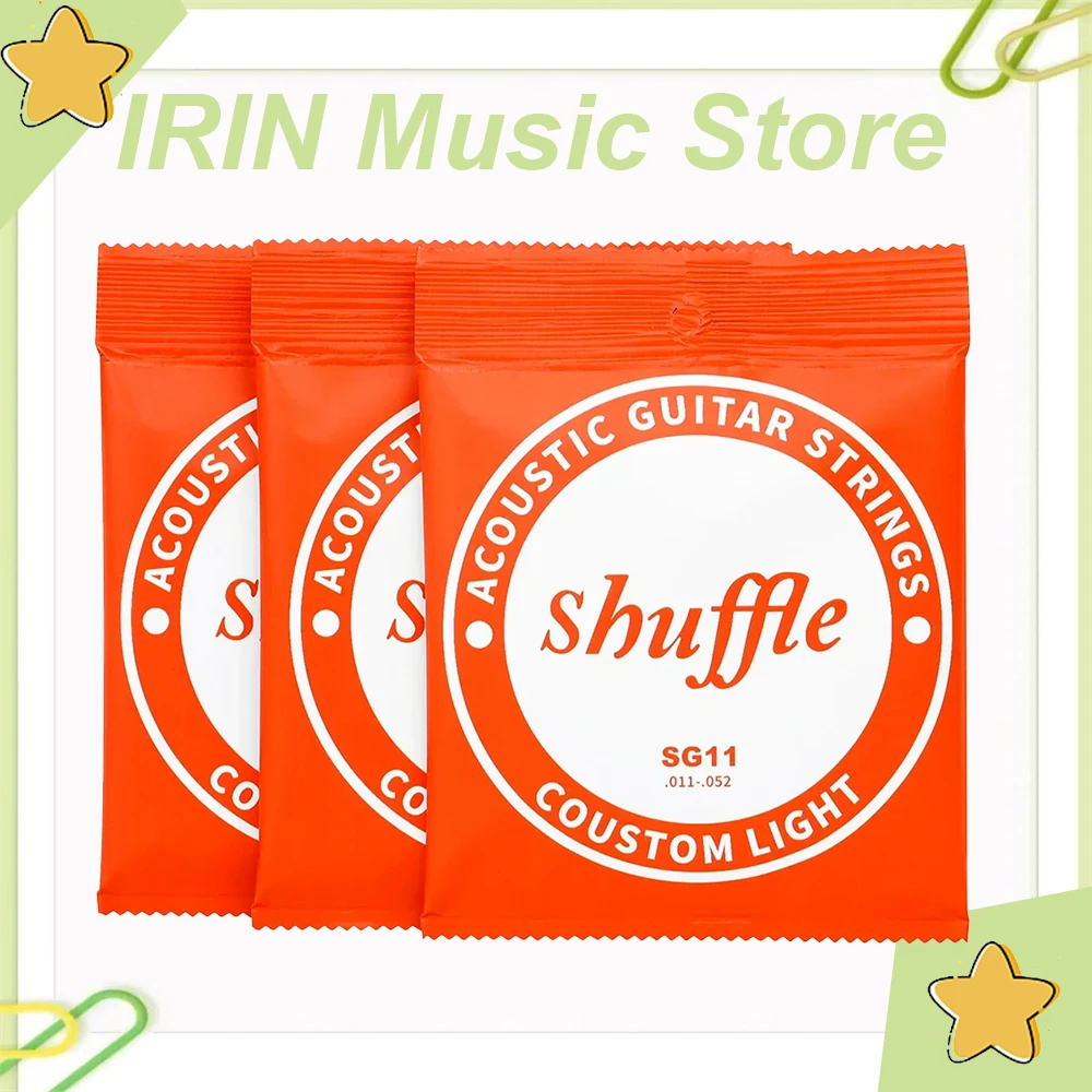 Corde per chitarra acustica Shuffle Corde in lega esagonale Corde per chitarra folk professionale per principianti in rame Parti di chitarra