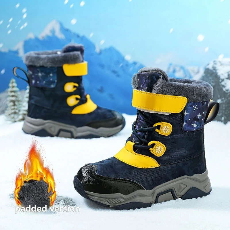 Bota impermeável do bebê meninas das crianças botas de neve de inverno crianças para menino sapatos casuais antiderrapante hobibear quente criança pelúcia