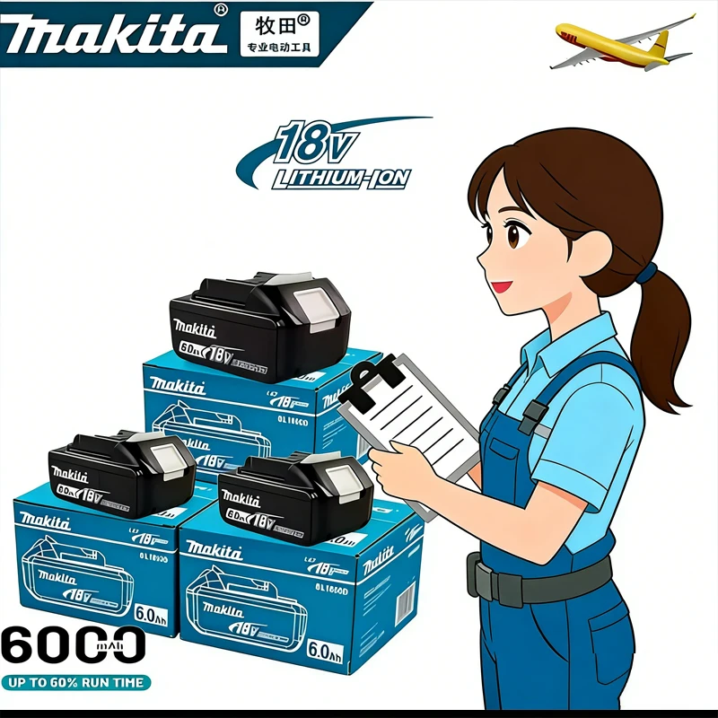 

2026⭐️ Makita 18V 6.0 Rechargeable Lithium-Ion Battery with LED Indicator, High Capacity for Makita Cordles Power Tool Battey