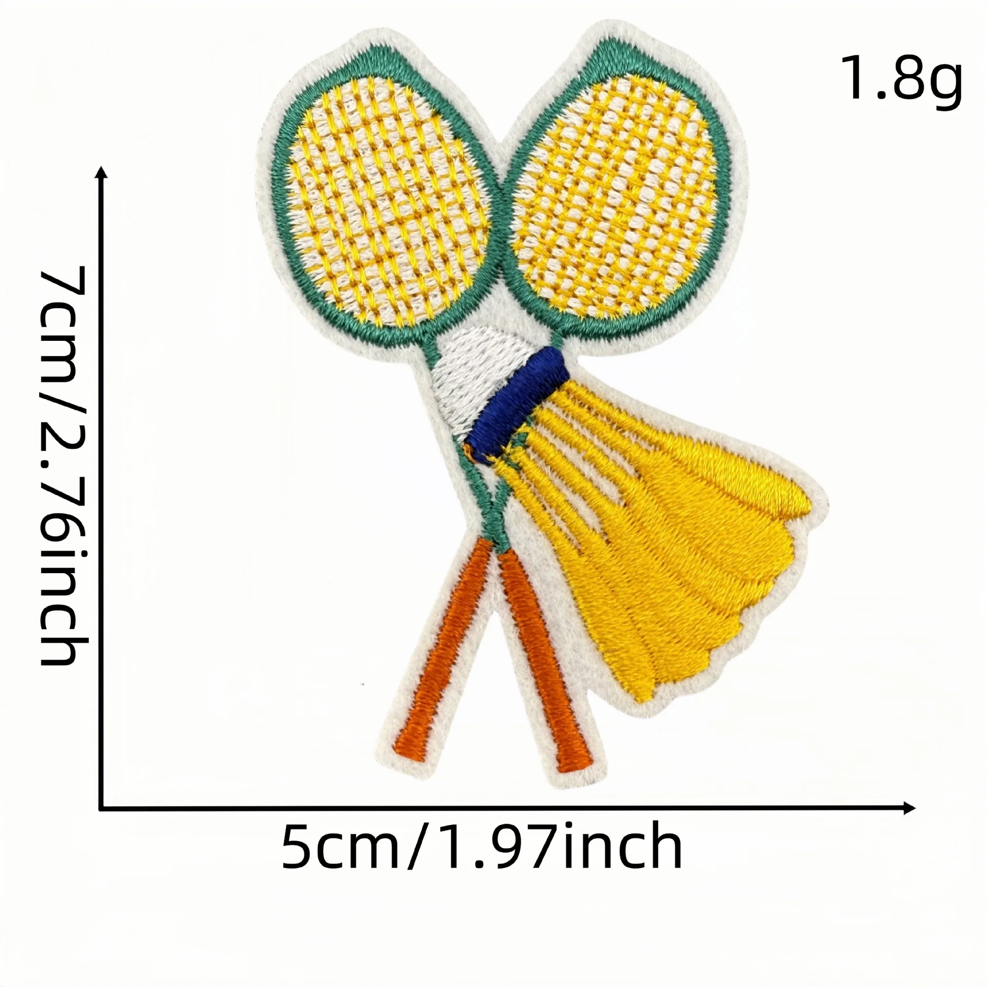 10Pcs Badminton Mixed Embroidery Iron On Patches,Racket Shuttlecock Slogan Applique for Clothes Trucker Hat DIY Decor