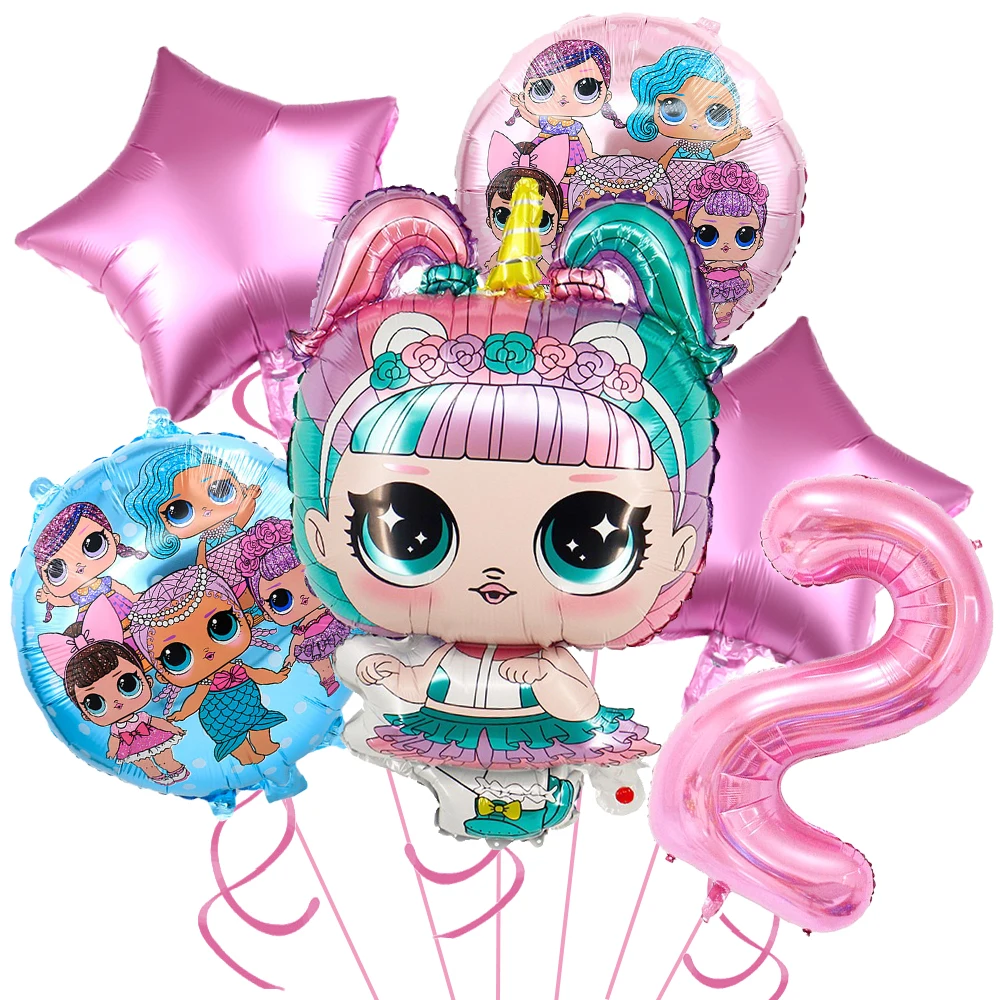 lol Überraschung Puppe Geburtstag Party Thema Dekorationen Ballon Paket Papier Kuchen Topper Banner Teller Tassen für Baby Shower Versorgung