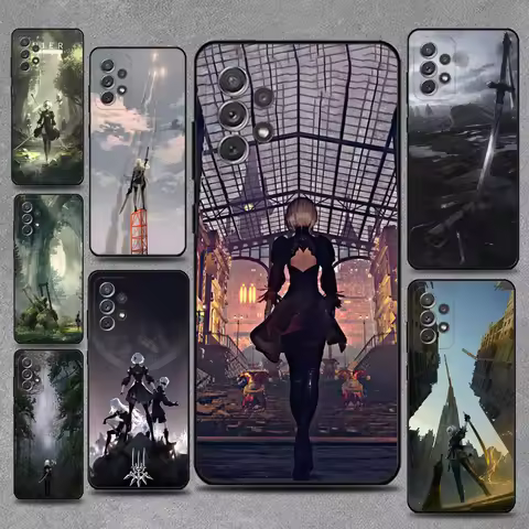 NieR A- Automata 2B Phone Case For Samsung S25,S24,S21,S22,S23,S30,Ultra,S20,Plus,Fe,Lite,Note,10,9,5G Black Cover