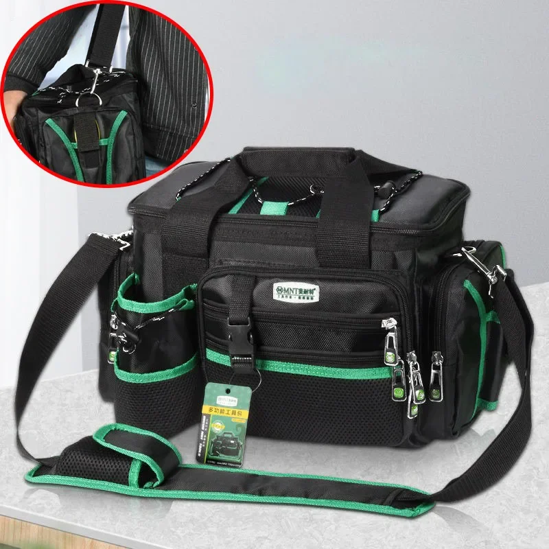 

Oxford Cloth Multifunction Tool One Shoulder Bag Large Capacity Electrician Outdoors Storage Thickened Wear-Resistant Tool Bag